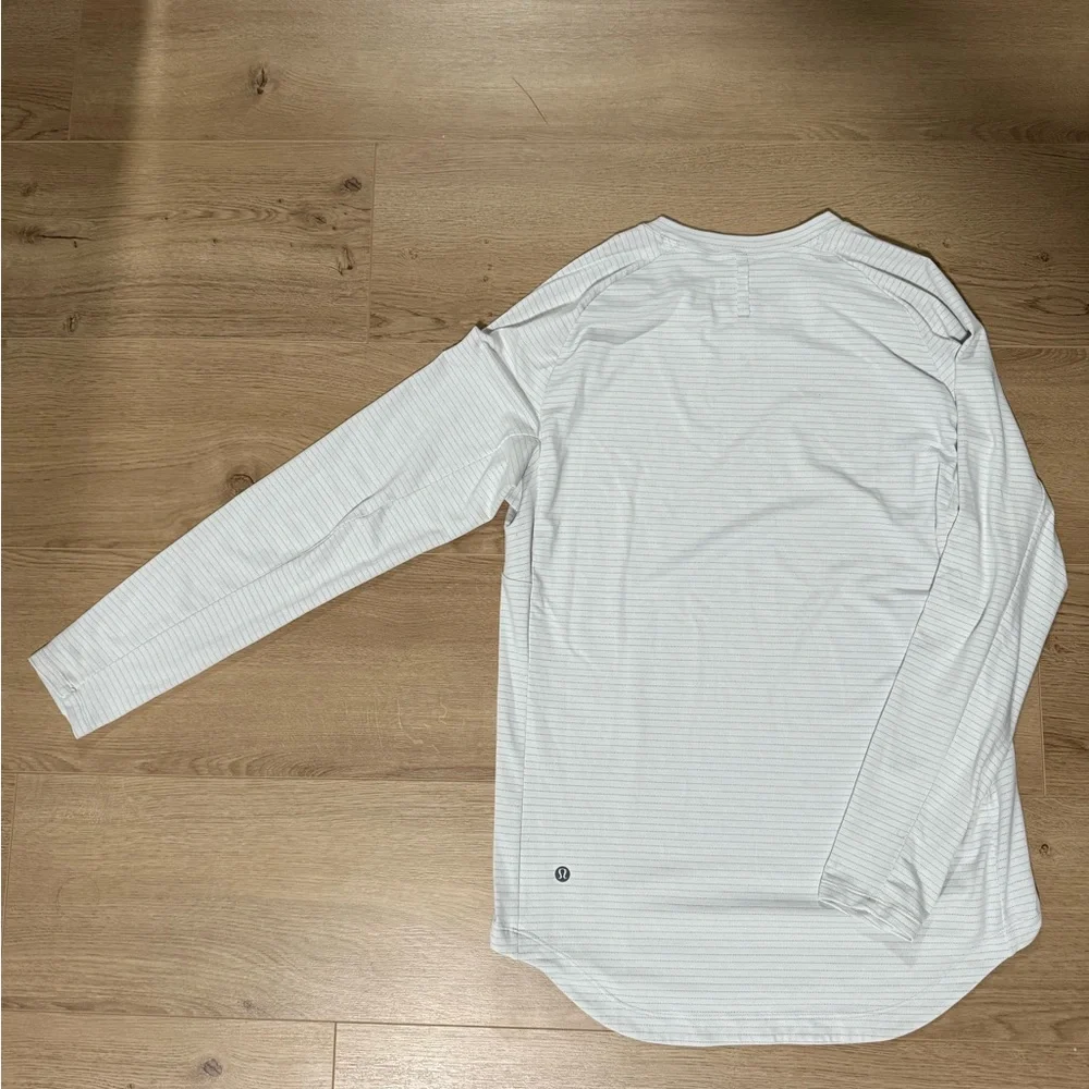 Men's Striped Long Sleeve Shirt - Light Gray - Picture 2 of 2